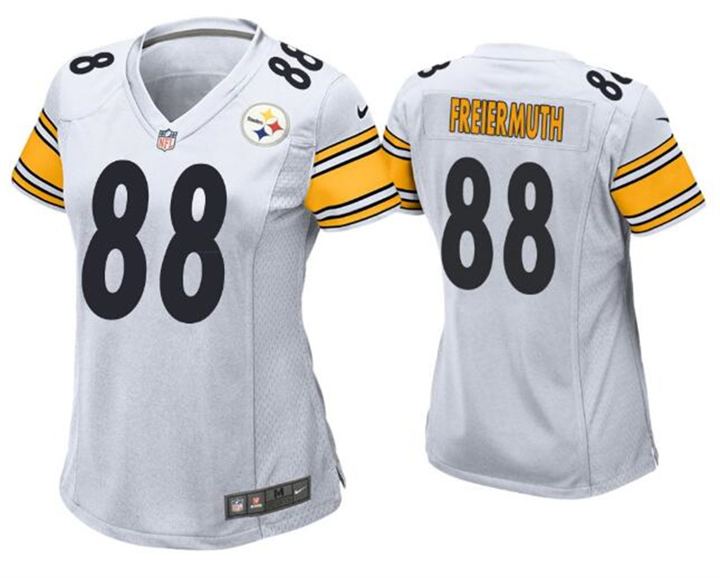 Women's Pittsburgh Steelers #88 Pat Freiermuth White Vapor Untouchable Limited Stitched NFL Jersey(Run Small) Women's Pittsburgh Steelers #88 Pat Freiermuth White Vapor Untouchable Limited Stitched NFL Jersey(Run Small)